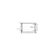 Радиатор охлаждения двигателя Skoda Superb 1,8t 02>08 AT AC+ (AIA2122) AVA